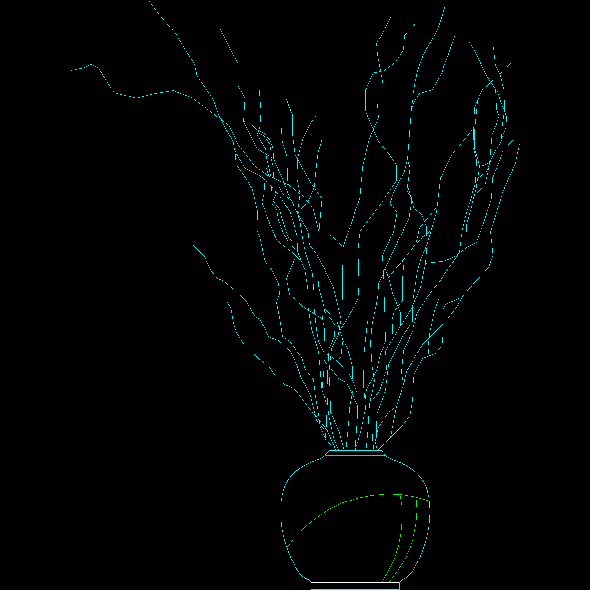 [CAD]盆栽植物图纸块9