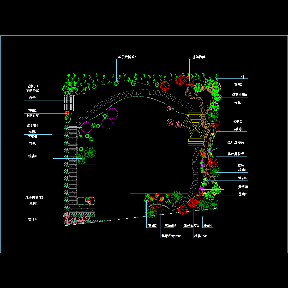 某别墅庭院绿化平面图.dwg