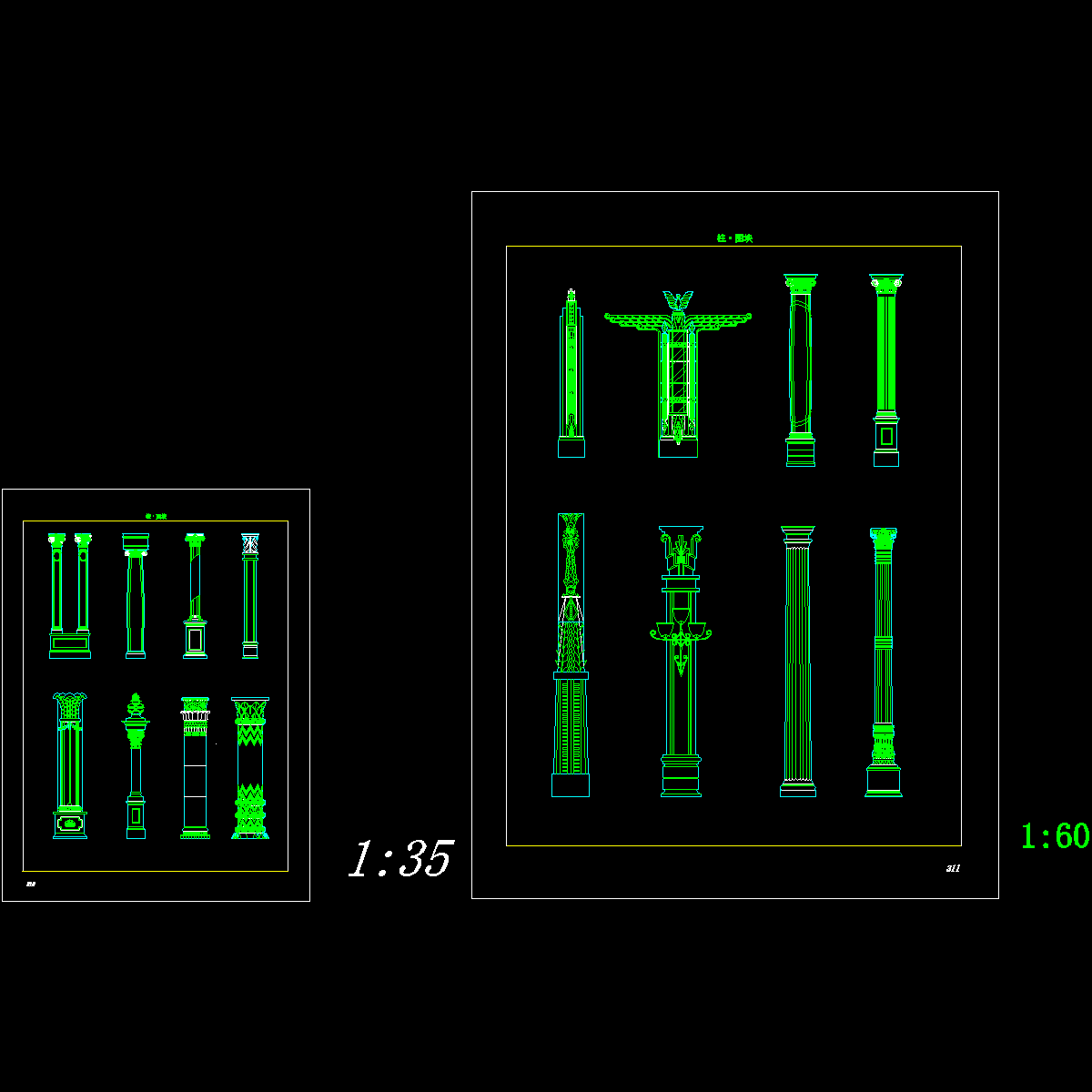 [CAD]柱子图纸块