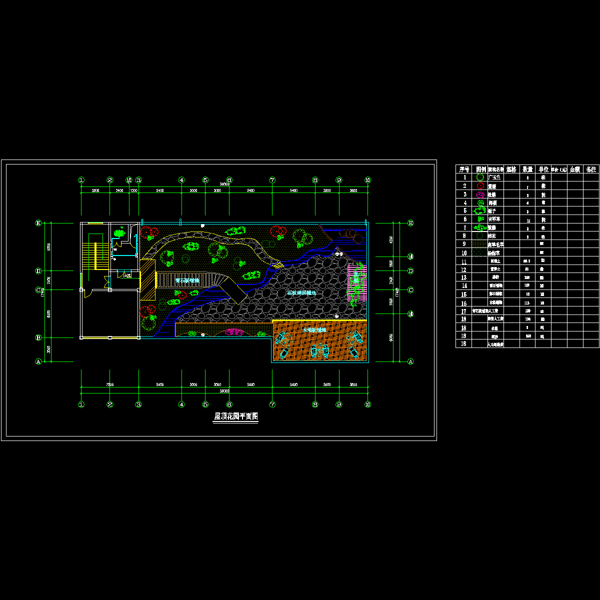 屋顶花园绿化布置平面图.dwg