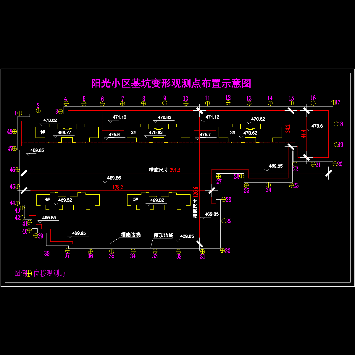 附图3：基坑变形观测点布置示意图.dwg