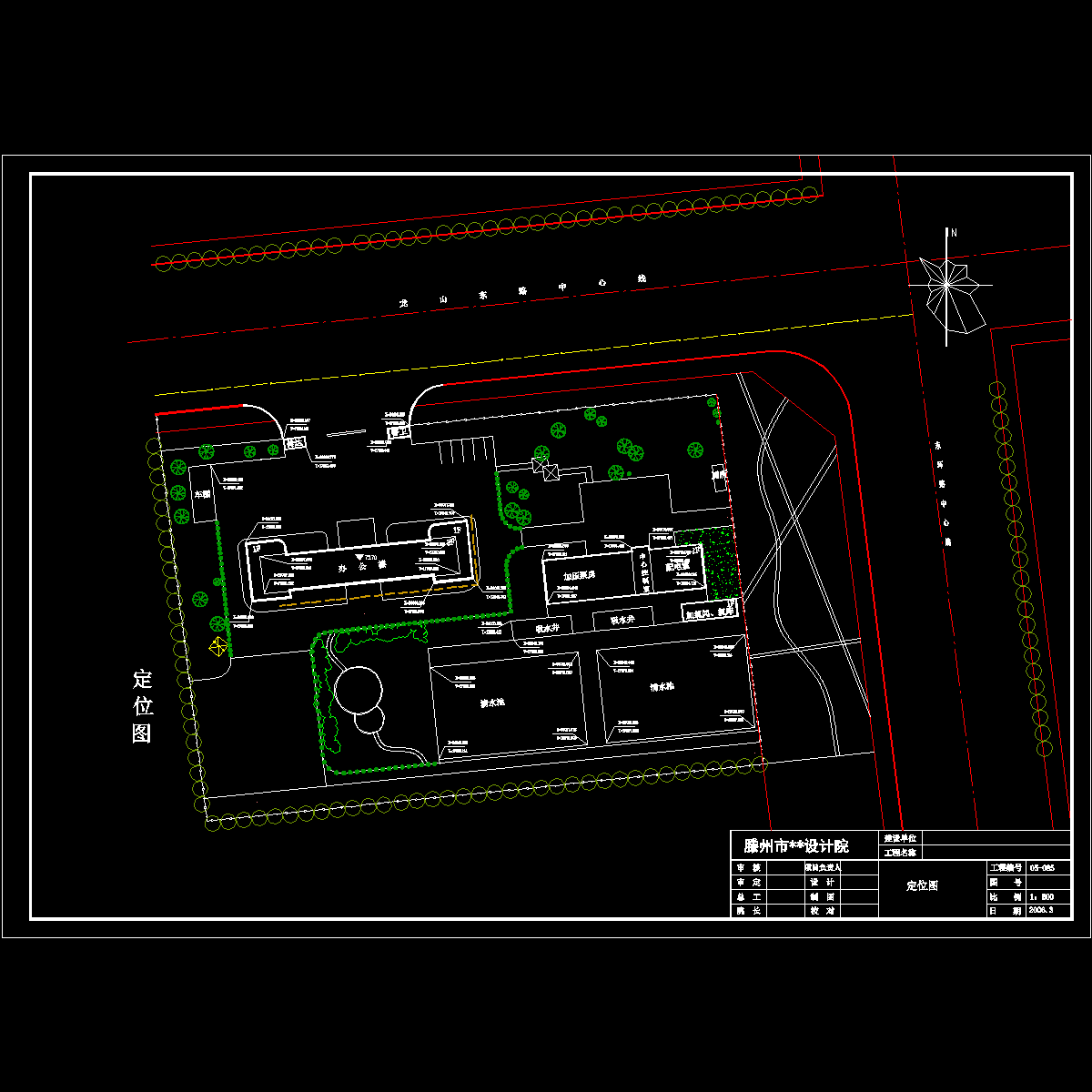 [藤州市]某加压站规划方案-定位图.dwg