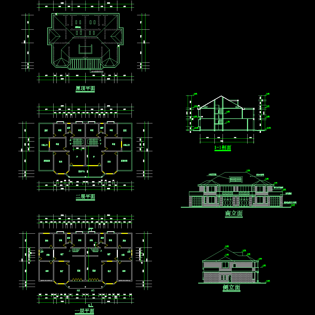 一套联体别墅施工图.dwg