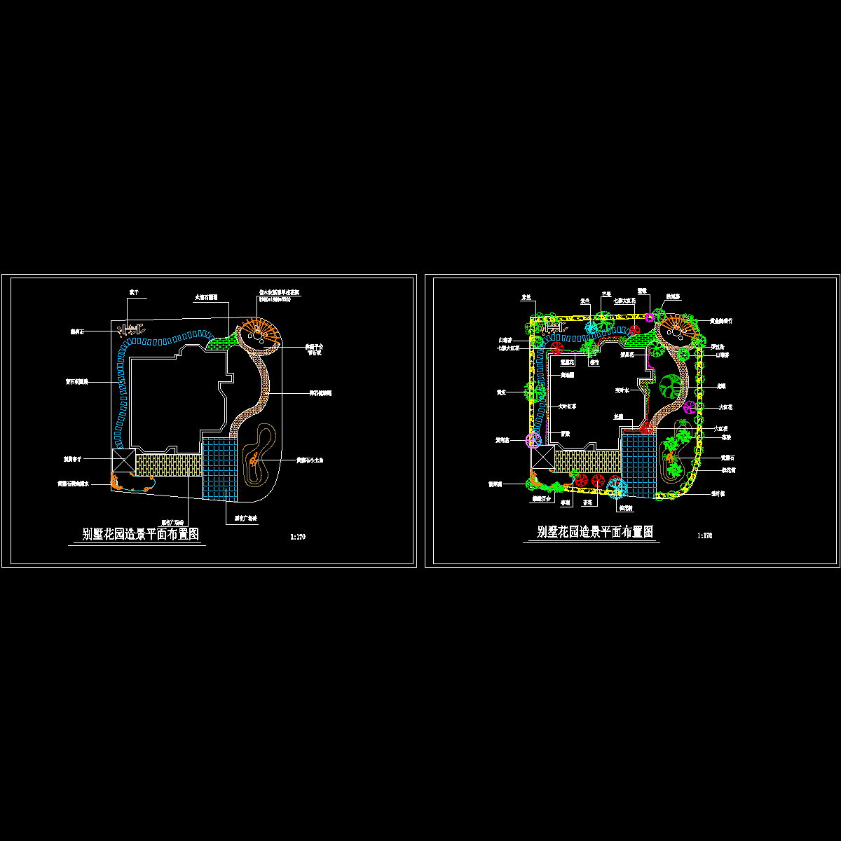 别墅花园造景平面布置图.dwg
