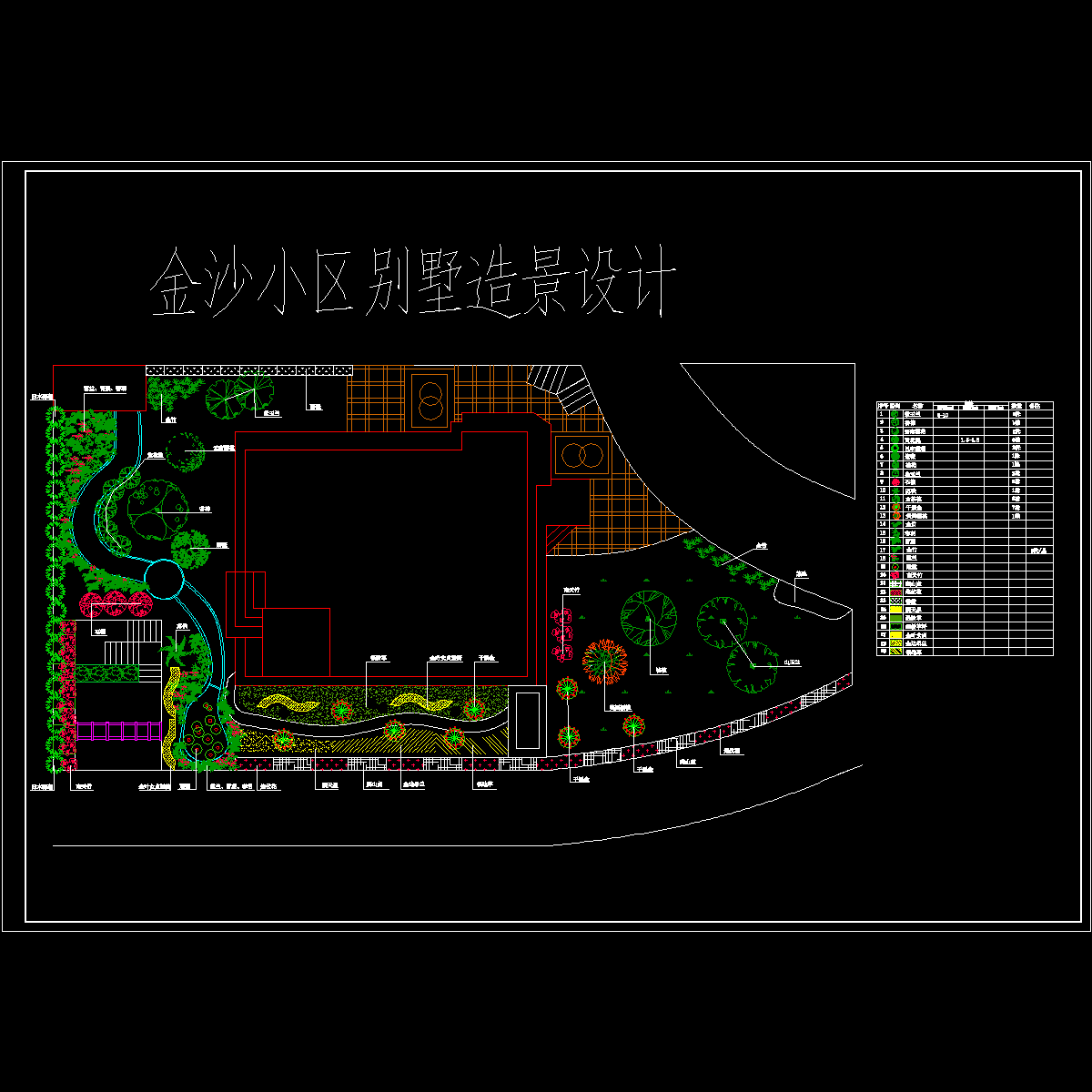 别墅植物造景设计平面图.dwg