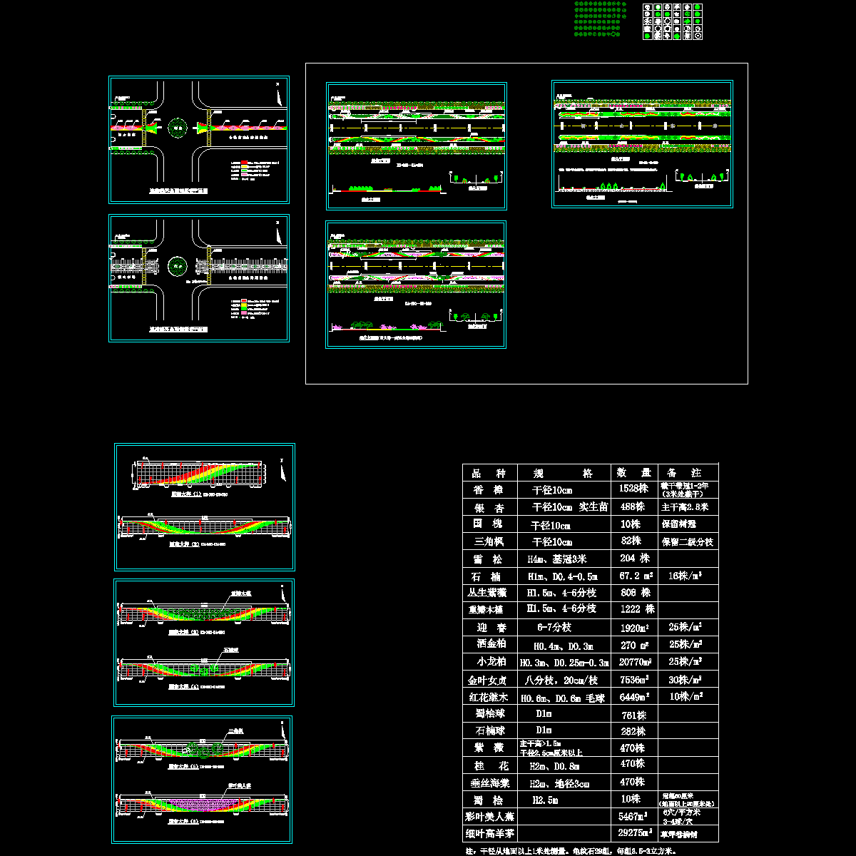道路绿化设计图纸 - 1