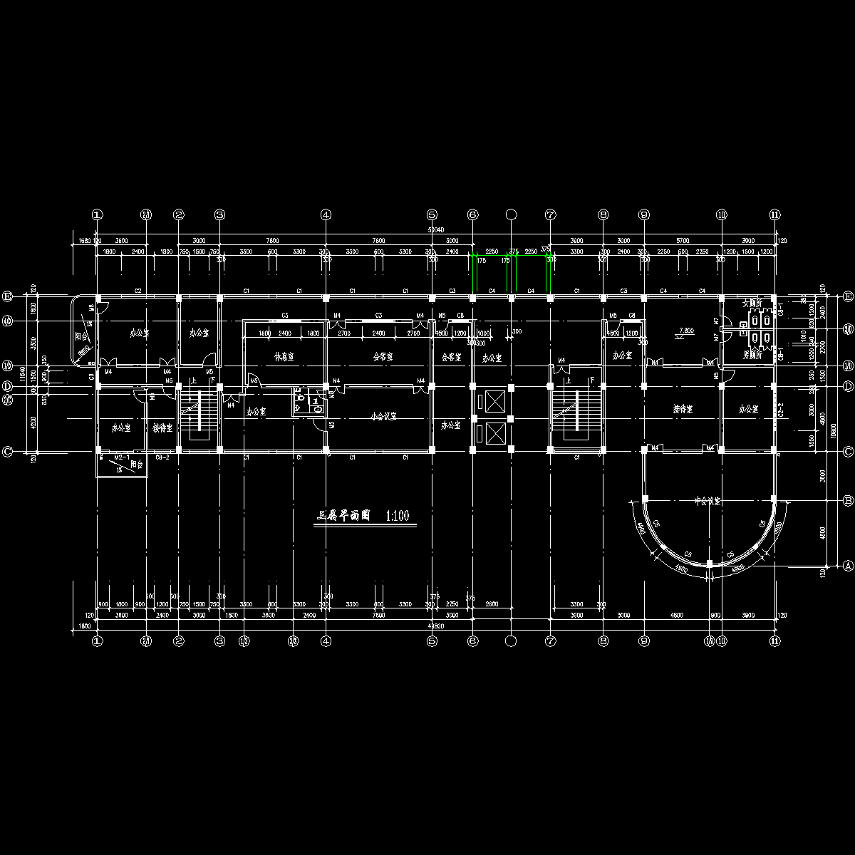 办公楼三层平面图.dwg