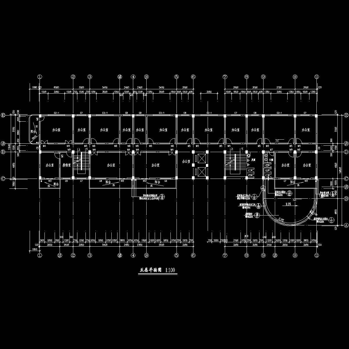 办公楼五层平面图.dwg