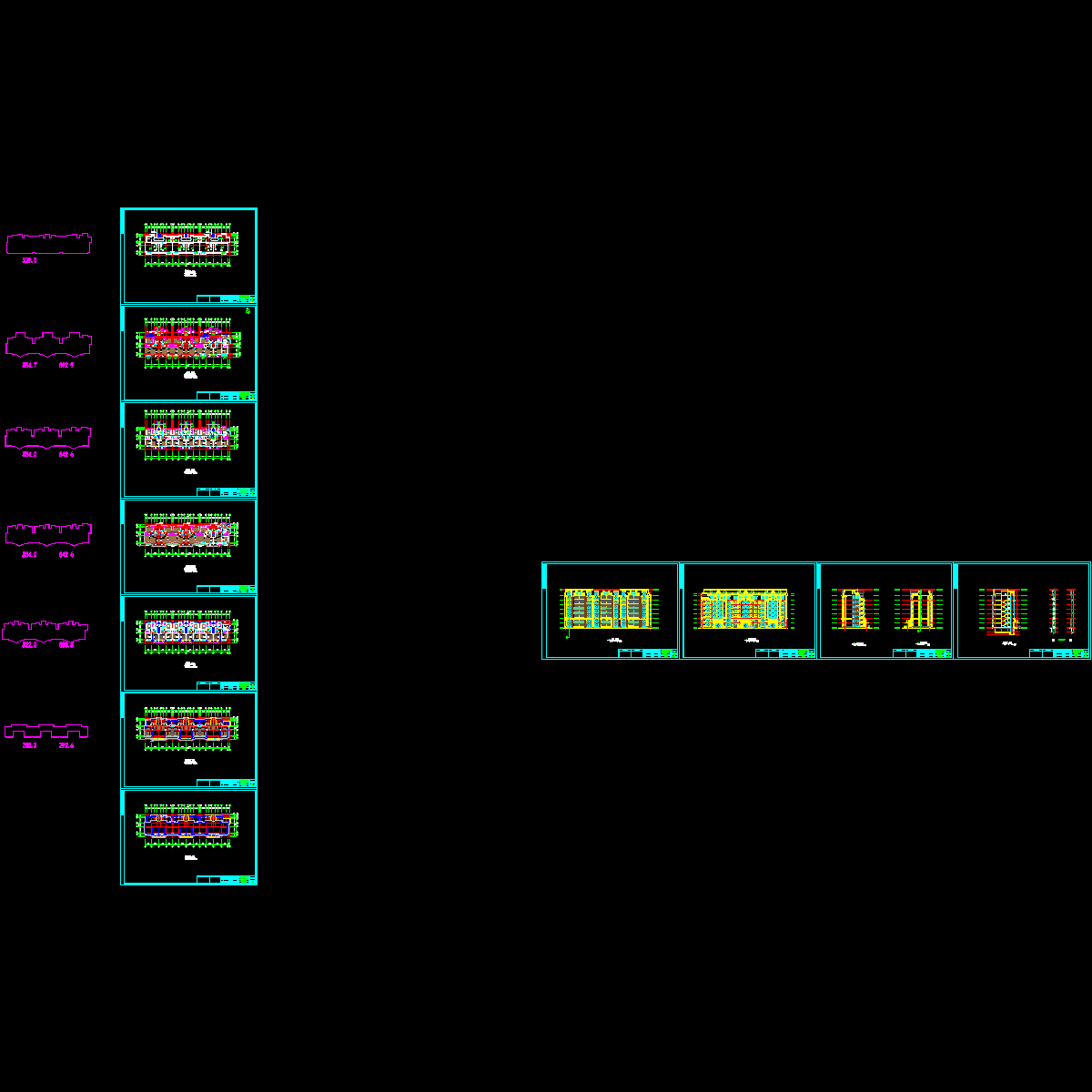 90 110平米3室2厅3卫多层户型_cad