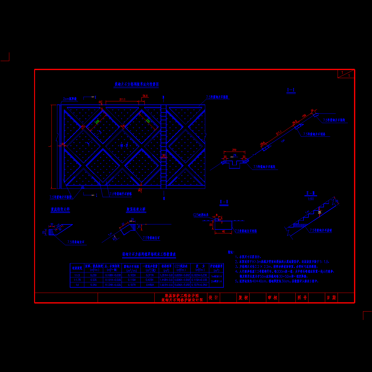 浆砌片石护坡图纸 - 1