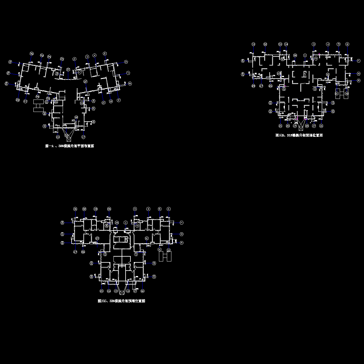 图三、30、31、32#楼预埋位置尺寸图.dwg