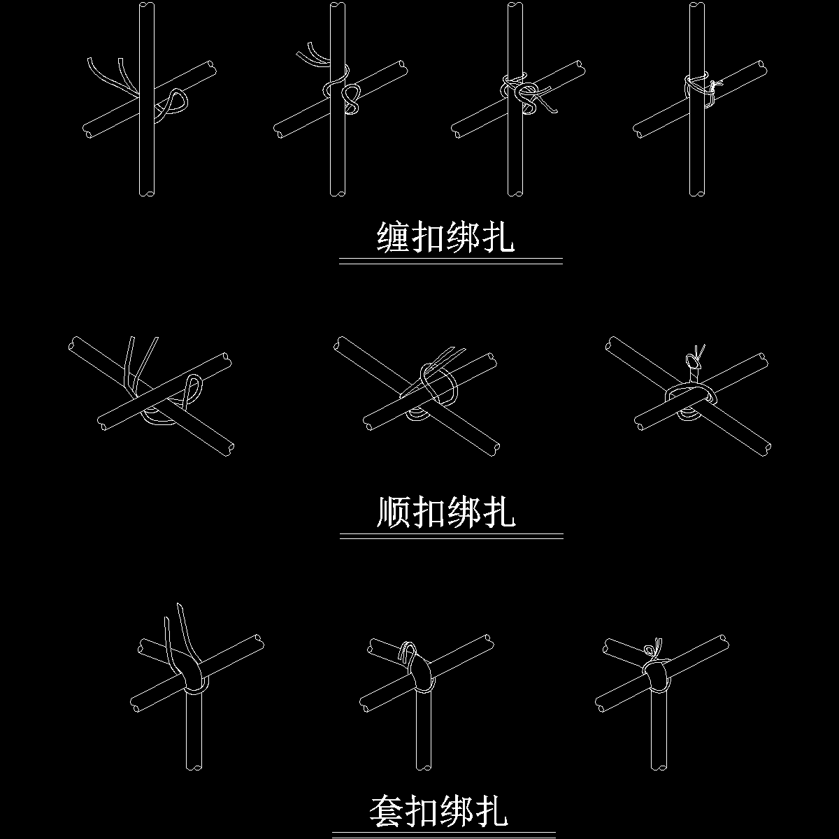 钢筋绑扎示意图纸cad节点详图