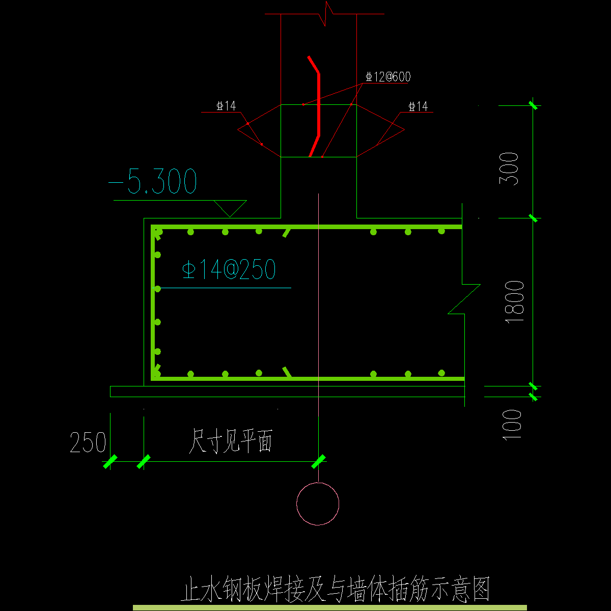 止水钢板焊接及与墙体插筋图.dwg