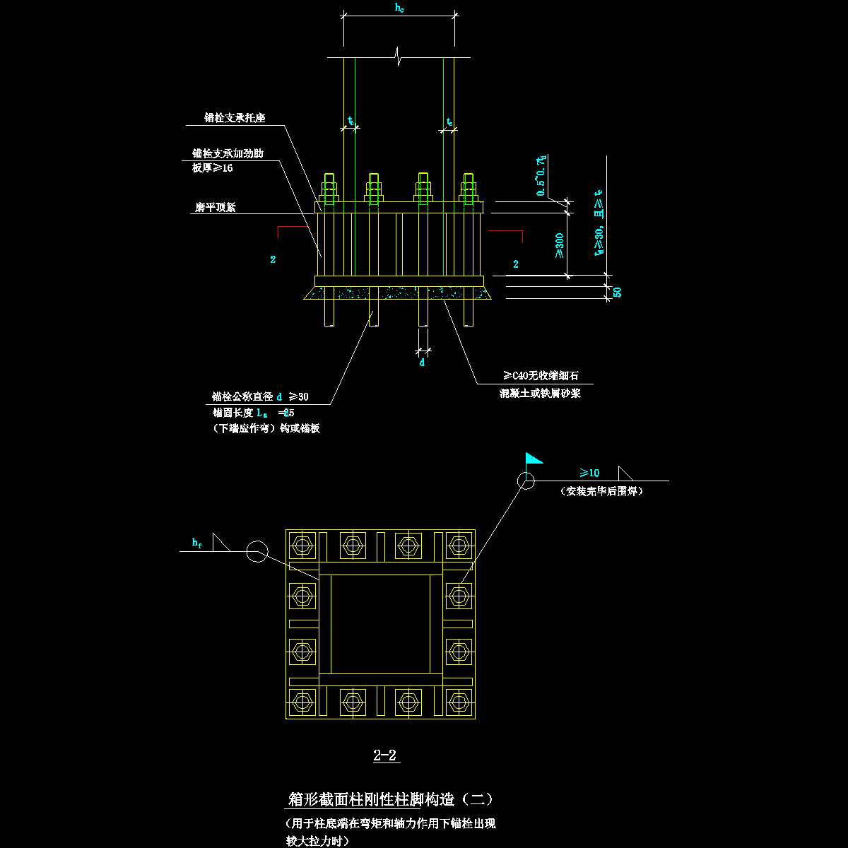 41-2 箱形截面柱刚性柱脚构造（二）.dwg