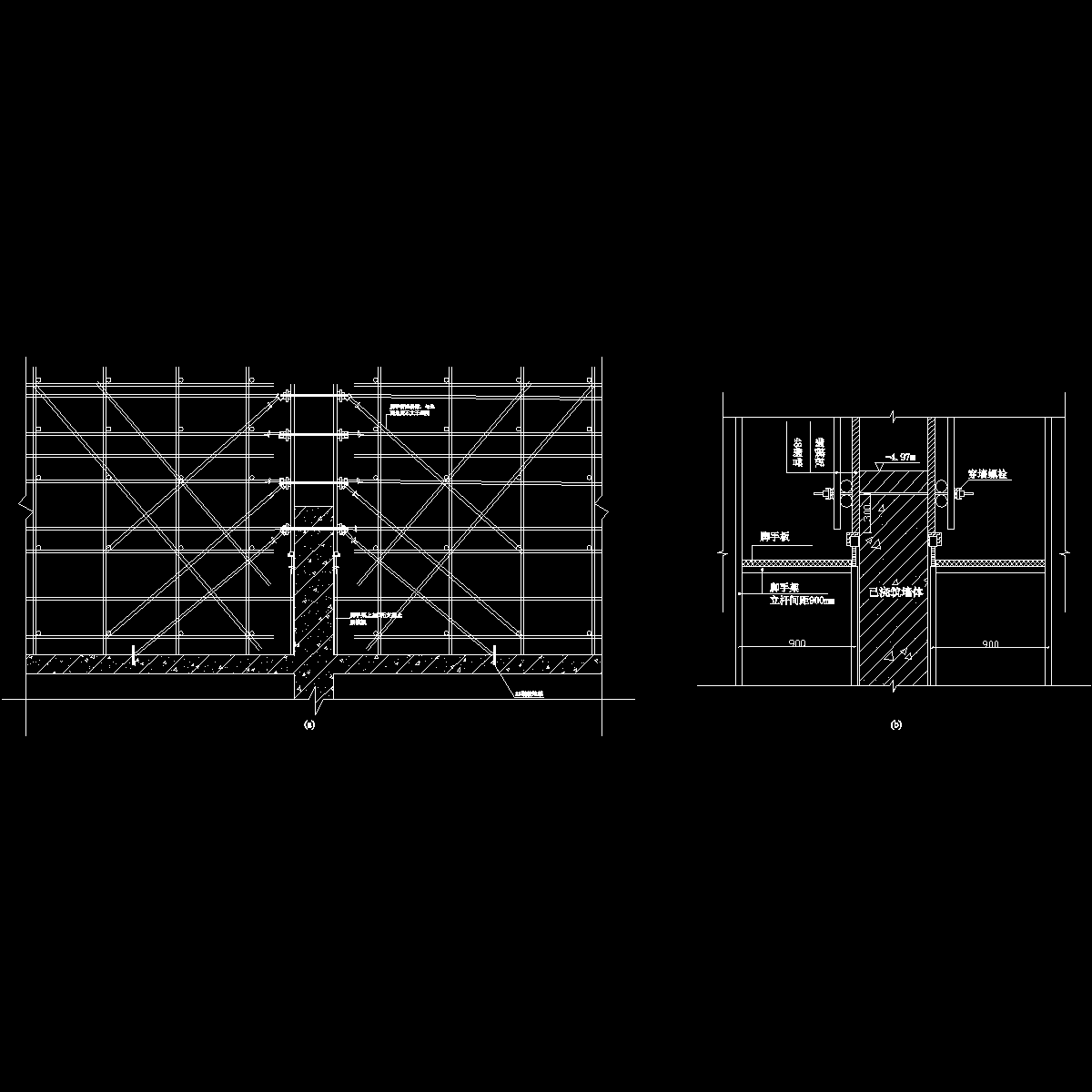 墙体模板支设示意图纸cad