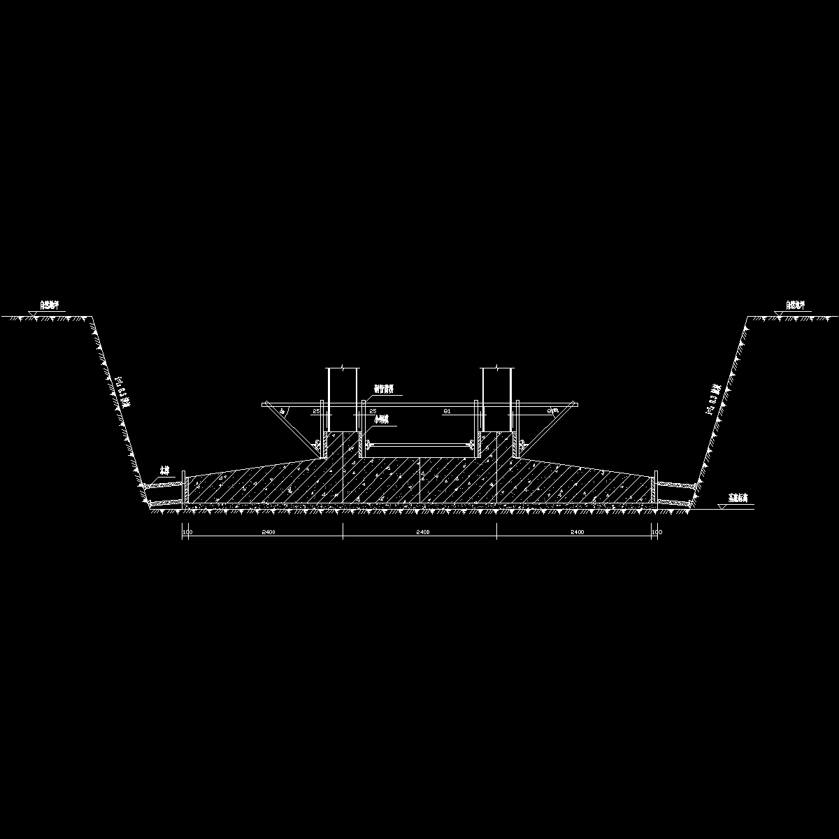 条型基础支模示意图纸cad