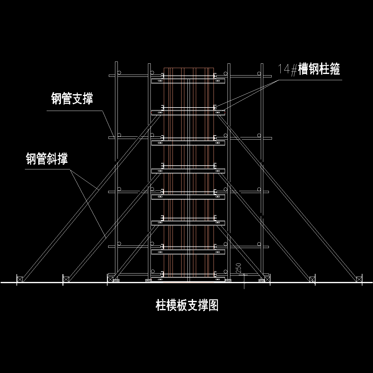 高层住宅群柱模板支撑详图纸cad