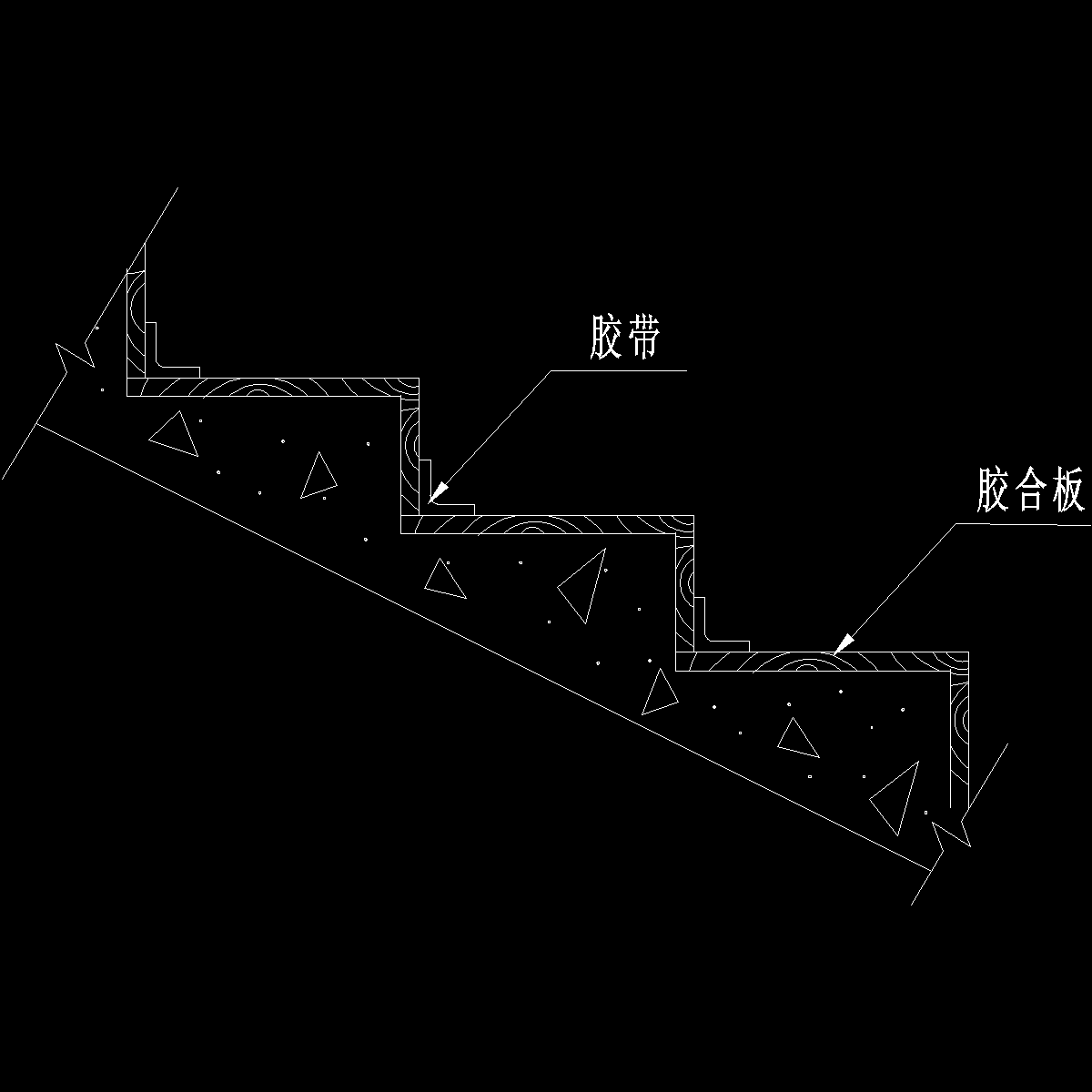 抹灰完成后的楼梯踏步保护示意图纸cad