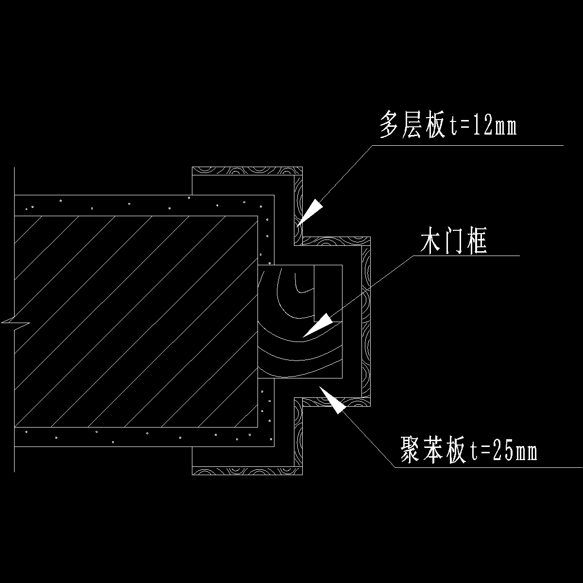抹灰时木门框保护示意图纸cad