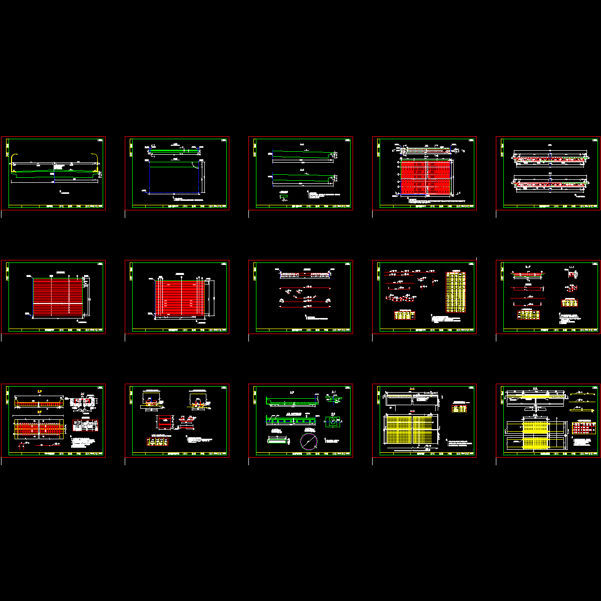 10m现浇板通用设计CAD图纸（15张）