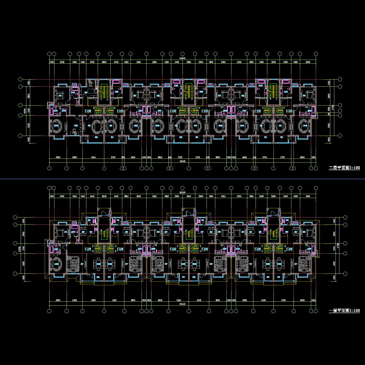 板式多层一梯两户户型CAD图纸(109/109)
