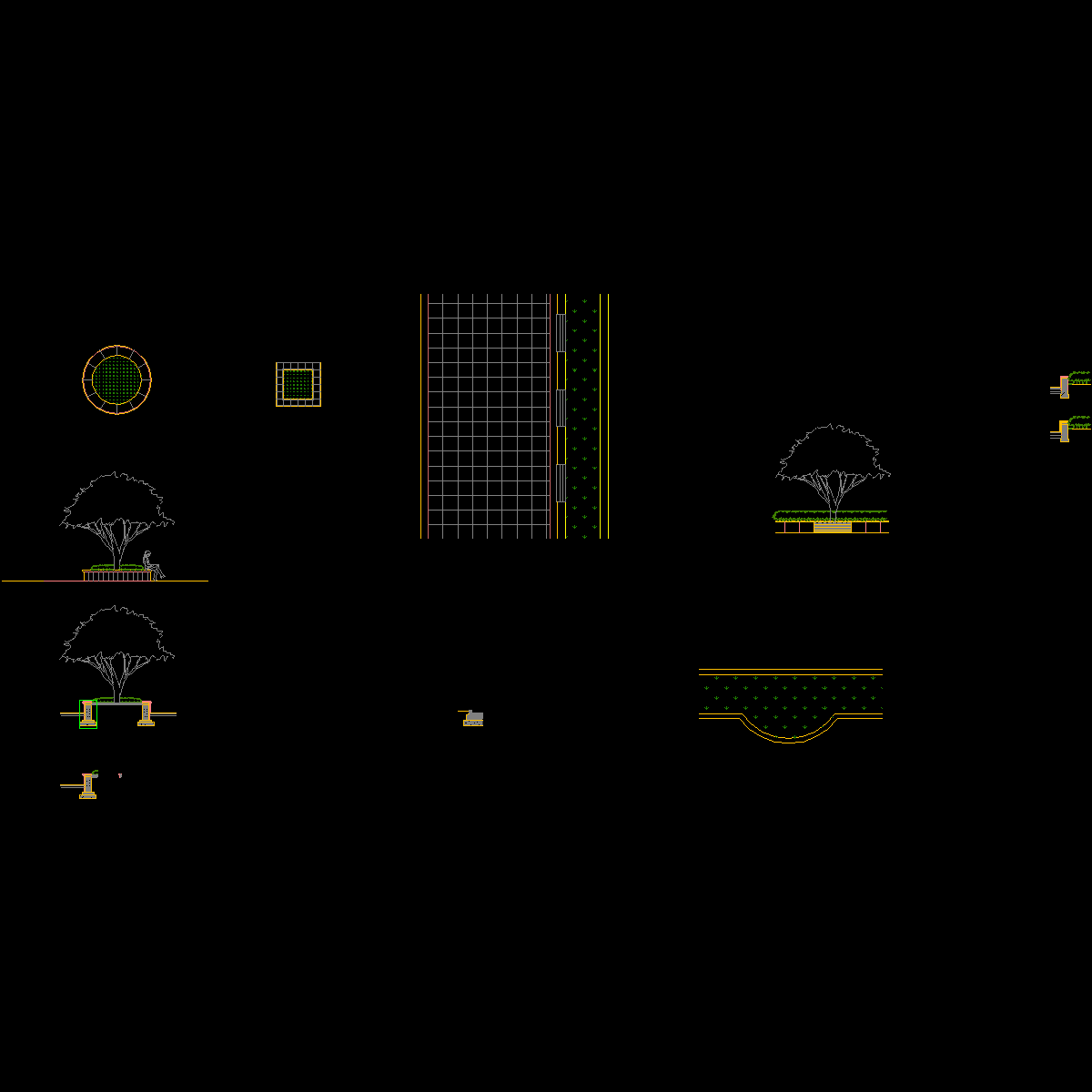 坐凳式树池，花池详图.dwg