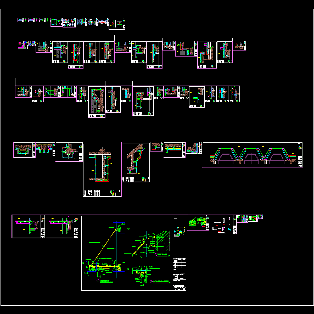 商业裙楼幕墙工程建筑施工大样图cad平面图
