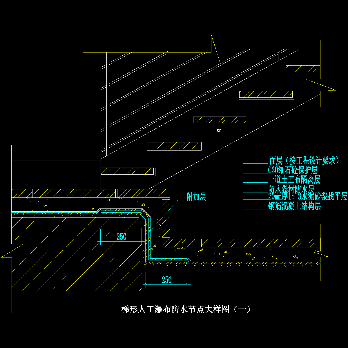 006-梯形人工瀑布防水节点大样图（一）.dwg