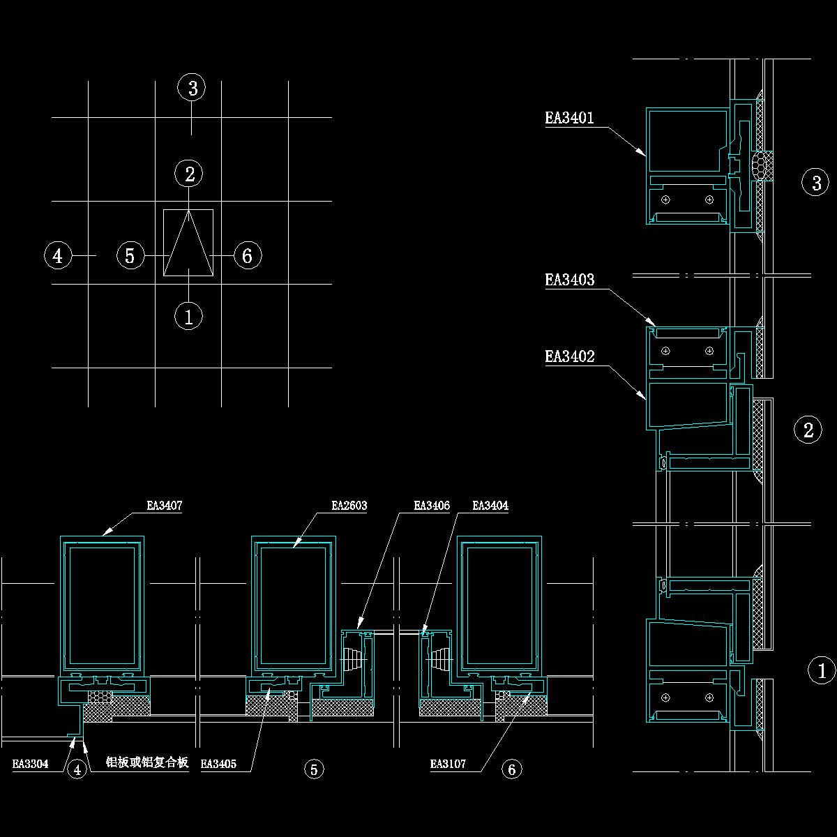 001-150系列（c型）隐框玻璃幕墙装配图.dwg