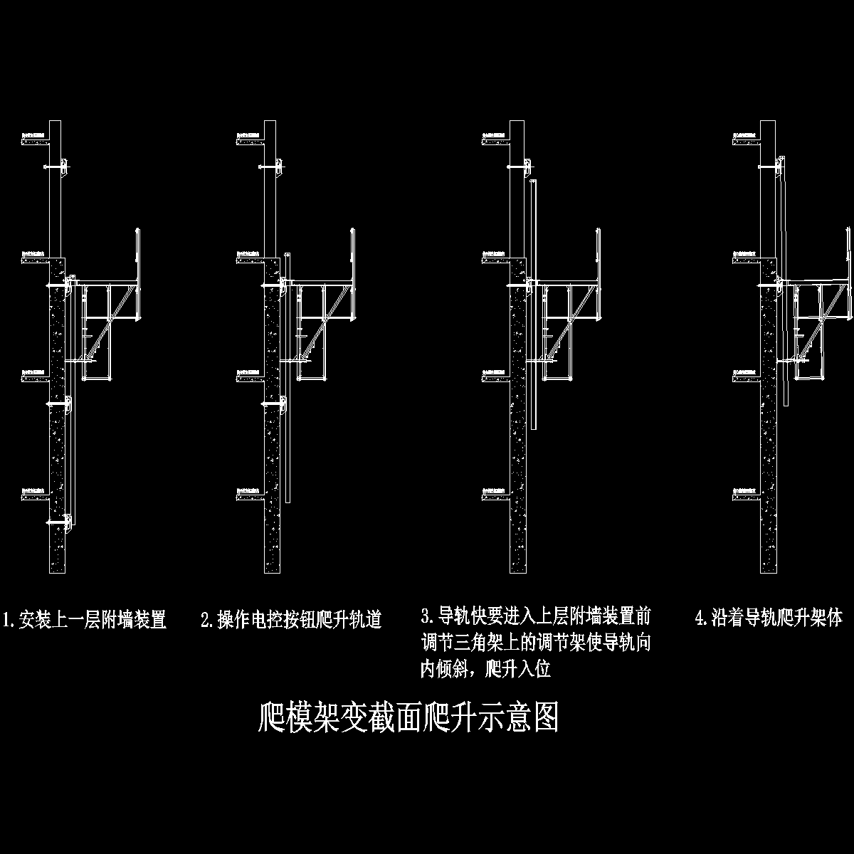 爬模架变截面爬升示意图.dwg