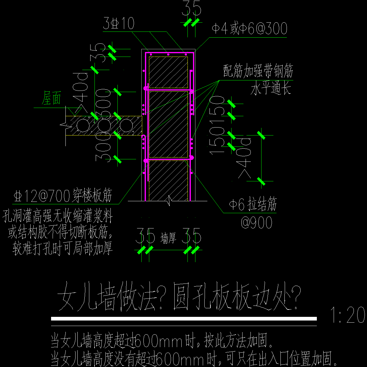 女儿墙大样 - 1