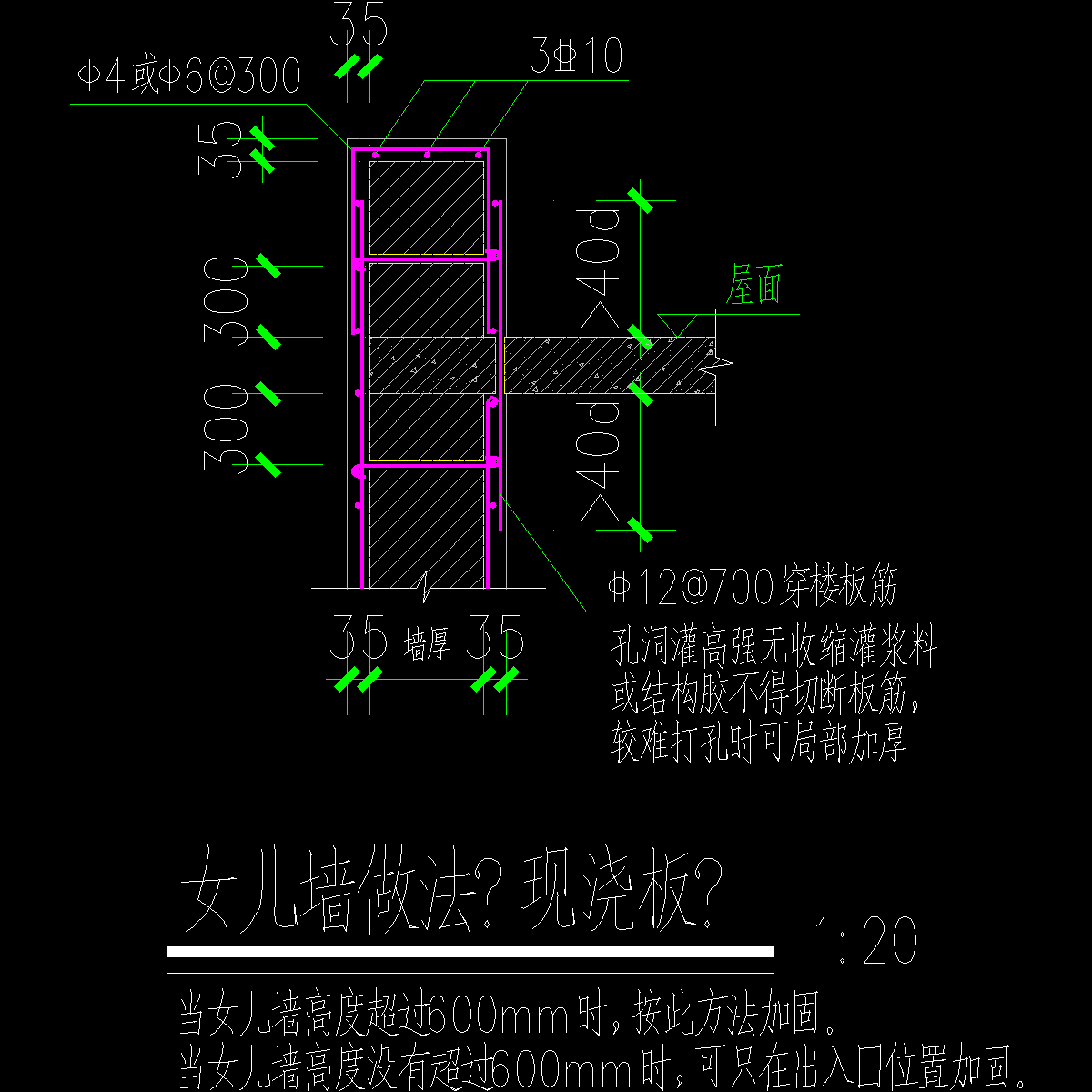 女儿墙大样 - 1