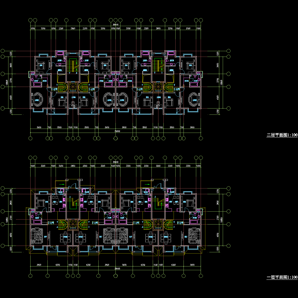 板式多层一梯二户户型CAD图纸(109/109)